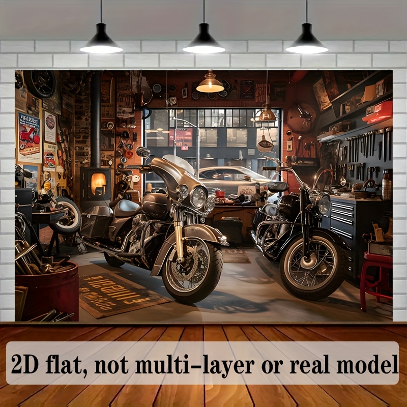 Workshop Tools Hanging - Tapestry da Garage per Moto, Stile