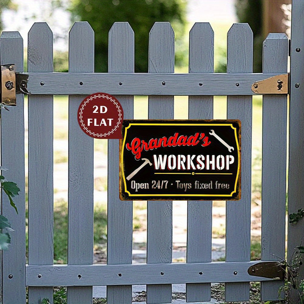 Workshop Tools Toy - Targa da parete vintage in metallo