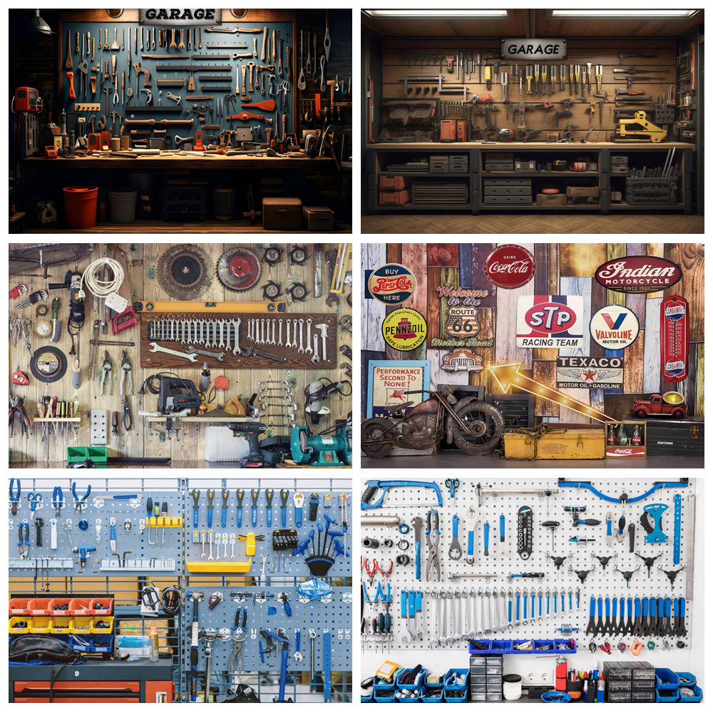 Sfondo per garage vintage Stru - Workshop Tools Background recensione e prezzo