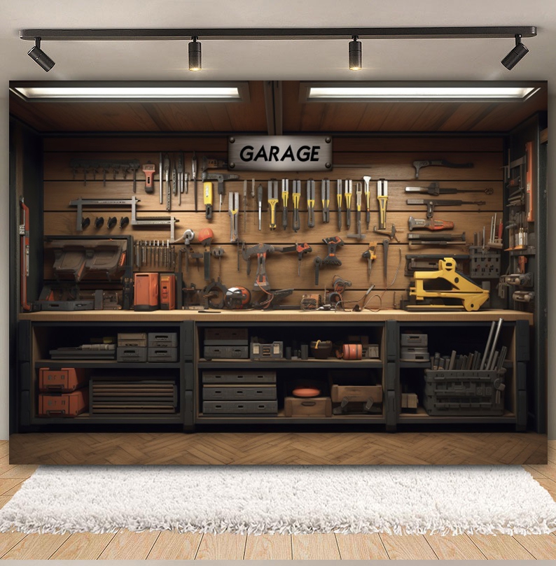 Sfondo per garage vintage Stru - Workshop Tools Background recensione e prezzo