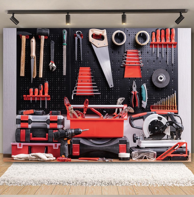 Fondali per garage vintage Str - Workshop Tools Background recensione e prezzo